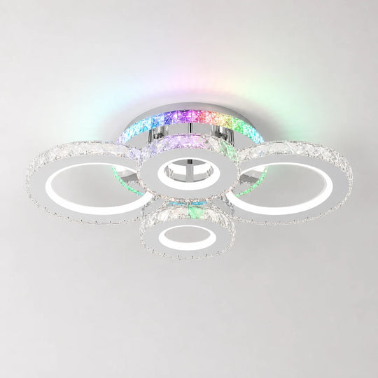 Lustre LED avec télécommande et cristal NOVA ROTONDA RGB 82W, 4 Cercles, Lumière Froid/Chaud/Neutre, Dimmable, Chrome - 11_LT075-4.png