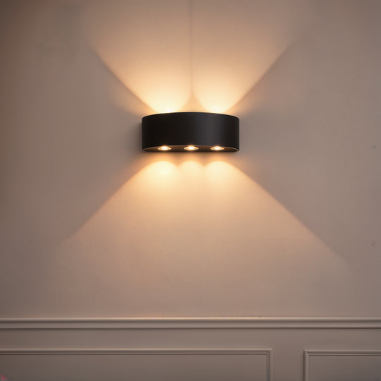 Applique murale d'extérieur LED Ellis, 6 W, 6 sources lumineuses, lumière chaude, appliques d'extérieur noires Titre par défaut Alessandro Design
