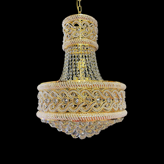 Candélabre en cristal CC718/400, 11x E14, diamètre 40 cm, candélabre en cristal doré brillant Titre par défaut Alessandro Design
