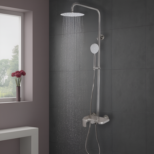 Colonne de douche, acier inoxydable SUS304, satiné, N/LY001 Robinets et colonnes de douche Titre par défaut Alessandro Design