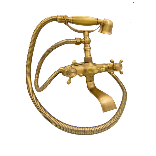 Robinet de douche avec tuyau et flexible, métal, or antique, OD/2043 robinets et colonnes de douche titre par défaut Alessandro Design