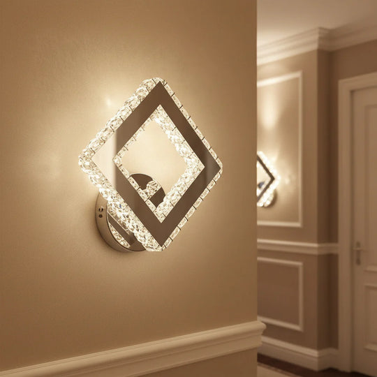 Applique LED AP2881 avec cristaux, carrée, 23,4 W, lumière froide/chaude/neutre, chrome brillant Appliques d'intérieur Default Title Alessandro Design