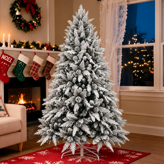 GLEIS Sapin Artificiel, 180 cm, 790 pointes, Support Métallique, Blanc