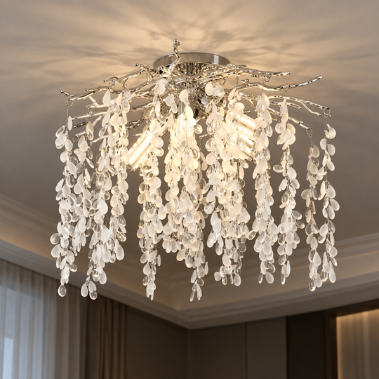 WILLOW Lustre en cristal, 5x E14, diamètre 50 cm, Chrome