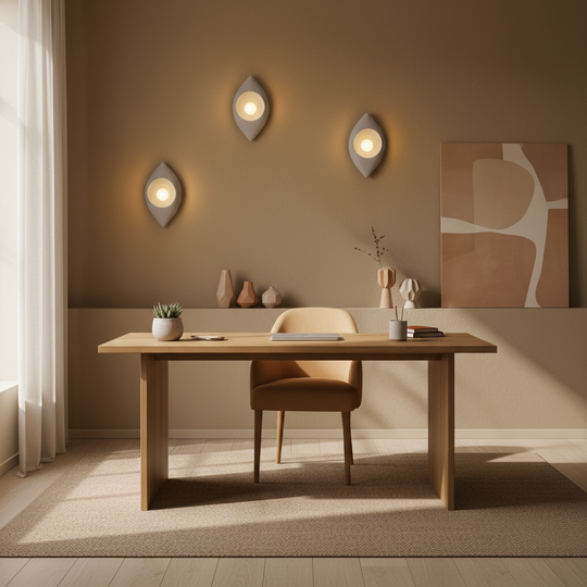 Lampe décorative LEFFER, 30x20cm, 1xE27, Polystyrène, Gris