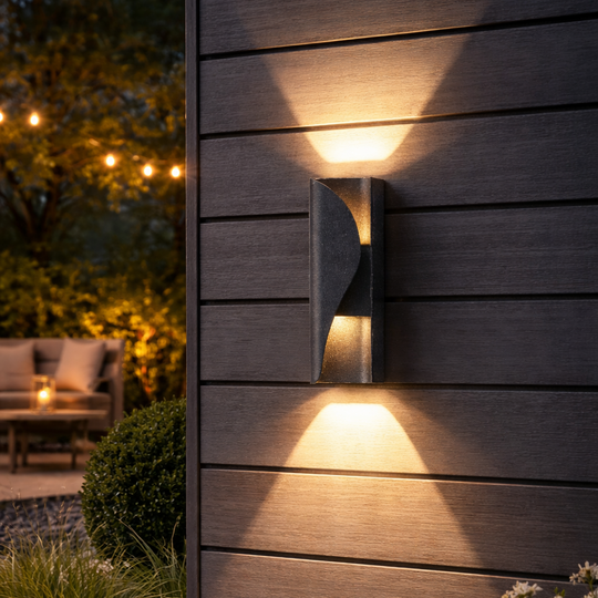 AX221 Applique murale LED extérieure et intérieure, 2 sources x 6W, Métallique, Noir, 3000K Appliques extérieures Titre par défaut Alessandro Design