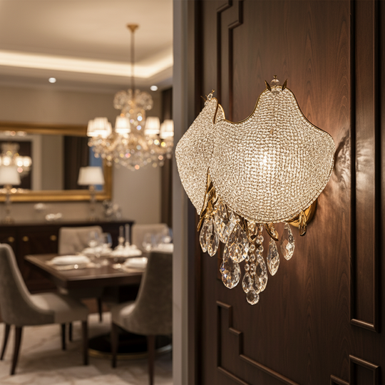 Lampe en cristal LUXE, 3xE14, diamètre 30 cm, hauteur 31 cm, or brillant, design élégant candélabre cristal titre par défaut Alessandro Design