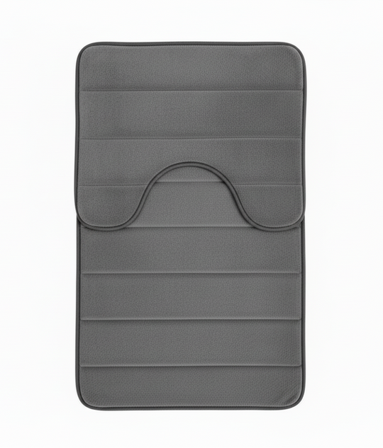 Tapis de salle de bain, 80x50 cm / 50x40 cm, gris, antidérapant, absorbant, lot de 2 tapis de salle de bain Default Title Alessandro Design