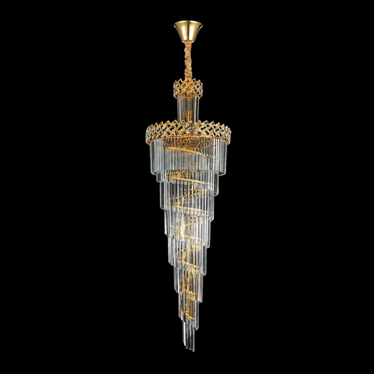 Lustre en cristal WINDSOR Altiora, diamètre 60 cm, hauteur 180 cm, 26xE14, or brillant, hauteur réglable, design élégant