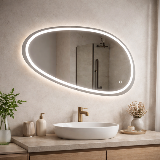 Miroir LED, 80x45cm, Disegno Touch Marcello, système anti-buée, miroirs Dimabila Korman E Default Title Alessandro Design