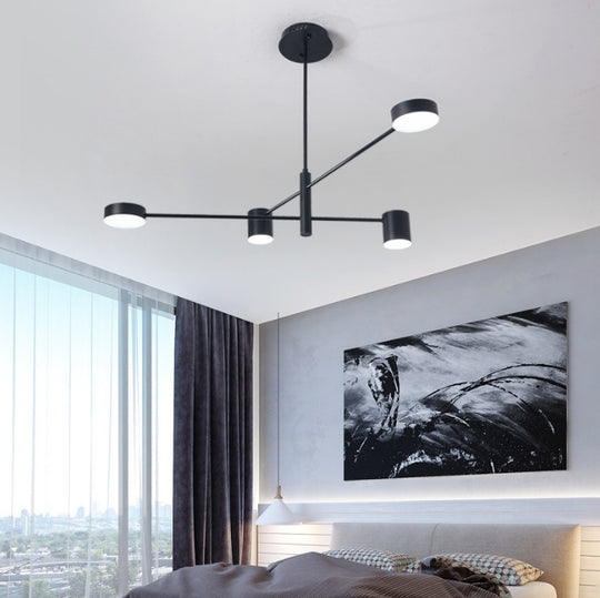GALIOS Lustre LED 48W, 4 éléments, lumière froide/chaude/neutre, lustres modernes noirs Titre par défaut Alessandro Design