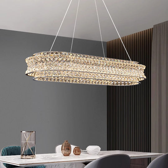 Lustre LED avec télécommande, LLC160/750X350CH, cristal et métal, 71 W, variable, hauteur réglable, lumière froide/chaude/neutre, éclairage luxueux Lustres LED avec télécommande Titre par défaut Alessandro Design