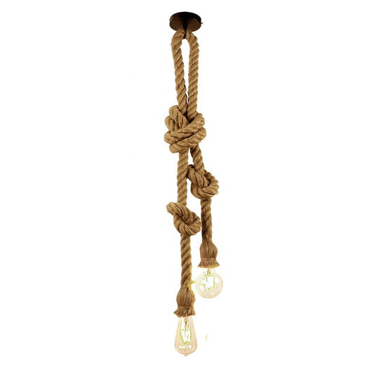 Lustre Vintage LV102, 2xE27, Rustique, Corde et Métal, 150cm, Noir Support Lustres Vintage Titre par Défaut Alessandro Design