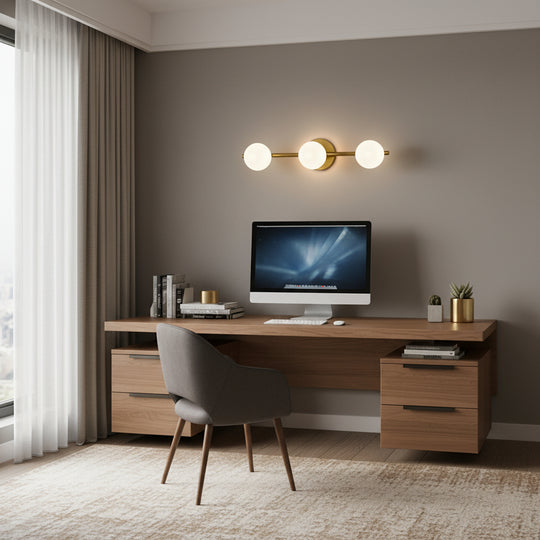 Lustre en cristal ORI, 46cm, 3xG9, Globes, Doré