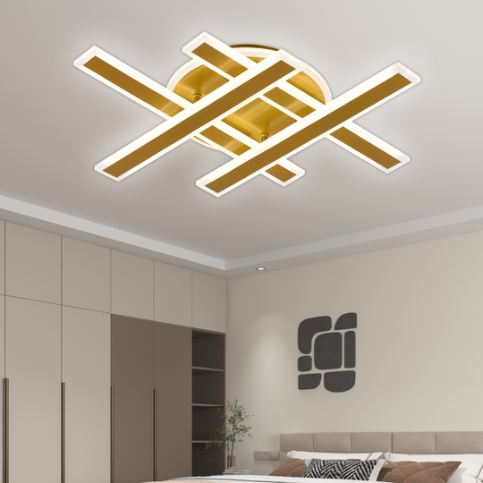 Lustre LED avec télécommande ZYRON Magno, 79W, 46x5,5x7,5, IP20, lumière froide/chaude/neutre, variable, or, métal, plexiglas Lustres LED avec télécommande Titre par défaut Alessandro Design