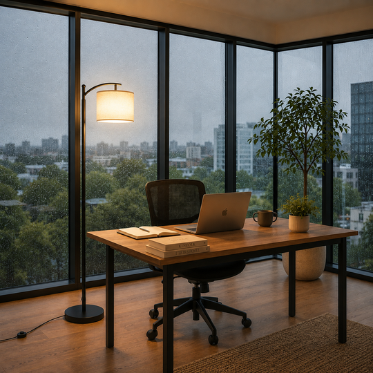 Lampe KOKSHETAU, 1 x E27, Métal, Blanc et Noir
