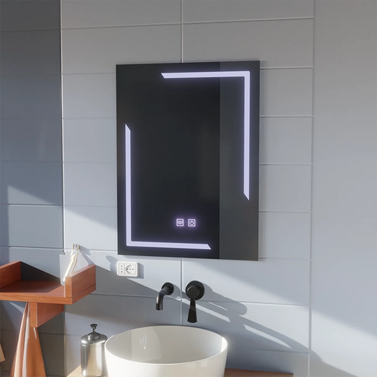 Miroir LED rectangulaire, 60x80cm, ECLISSA Touch, système anti-buée, intensité variable