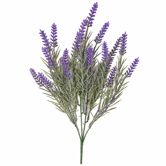 Plante artificielle, fleur de lavande décorative, 5 branches, 40 cm, violet et vert, lot de 2 pièces