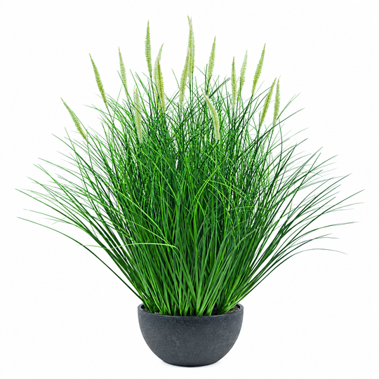 Plante artificielle, sétaire ornementale en pot, 61 cm, avec 19 épices, vert et blanc