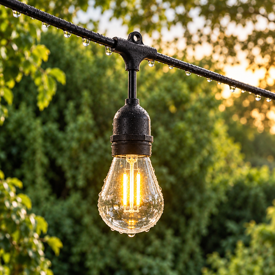 Guirlande 15 sources lumineuses 10M 15xE27 Noir IP65