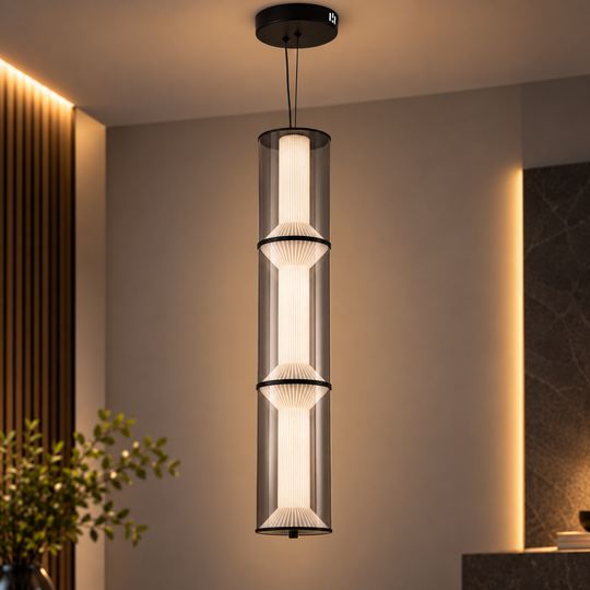 Lustre LED Suspendu avec Télécommande 78W, Orin, 3 éléments, Hauteur Réglable, Lumière Chaude/Froide/Neutre, Blanc, Métal