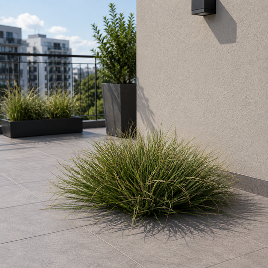 Plante artificielle courbée en forme d'oignon, 38 cm, densité moyenne, vert foncé, sans pot