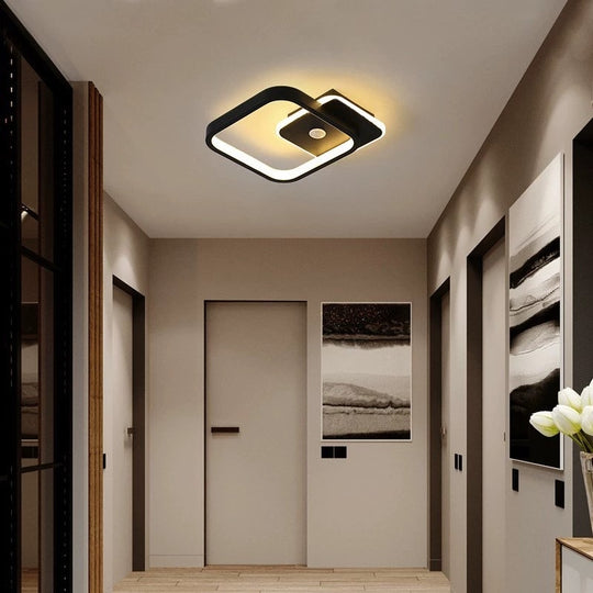Lustre LED avec détecteur de mouvement PS510BK, 15W, lumière froide/chaude/neutre 3000K/4000K/6000K, lustres LED en métal et acrylique Titre par défaut Alessandro Design