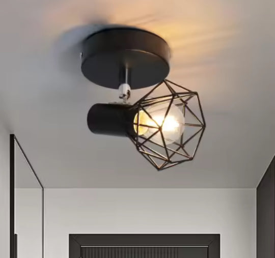 Lustre avec abat-jour, GRACIE, Diamant, 1XE14, Noir, Lustres classiques en métal Titre par défaut Alessandro Design