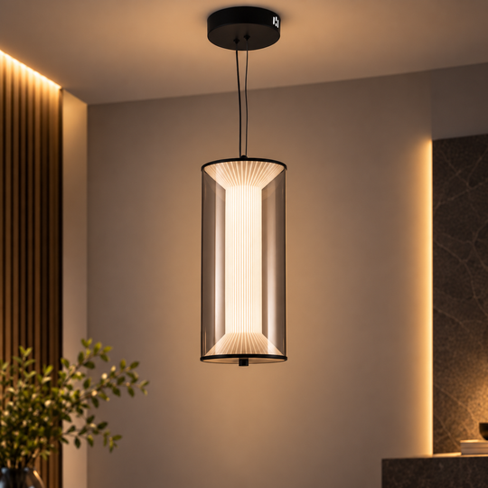 Lustre LED suspendu avec télécommande 29W, Orin, 1 élément, hauteur réglable, lumière chaude/froide/neutre, blanc, Meta