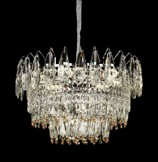 Lustre en cristal MAJESTIC Elegance, 9x E14, diamètre 50 cm, chrome brillant, lustre en cristal à hauteur réglable Default Title Alessandro Design