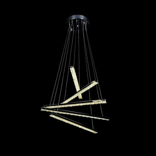 Lustre LED suspendu avec télécommande et cristal LIBORIA 64W, Lumière Froide/Chaude/Neutre, Dimmable, Lustres LED Chrome Brillant avec Télécommande Default Title Alessandro Design