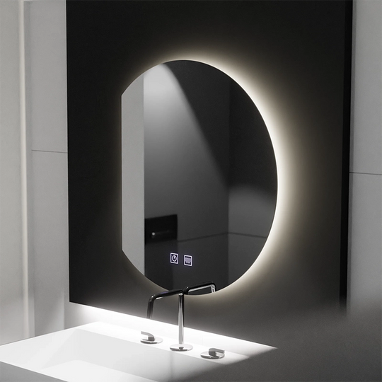 Miroir LED Semiluna 54x60, Arcana Touch, système anti-buée, variable