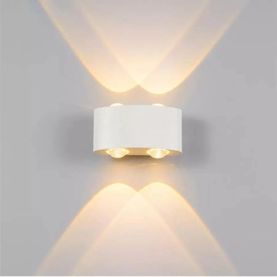 Applique murale LED extérieure et intérieure Fantas, 4 sources x 1 W, IP65, métallique, blanche, 3000 K Appliques murales extérieures Titre par défaut Alessandro Design