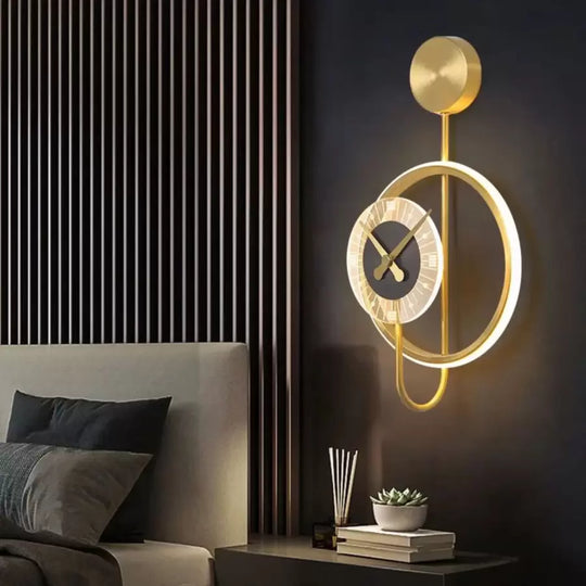 Applique murale LED Bridger 18W horloge intégrée or noir appliques extérieures titre par défaut Alessandro Design