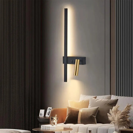 LED Glory 9W Applique Murale Or Noir Appliques Extérieures Titre Par Défaut Alessandro Design