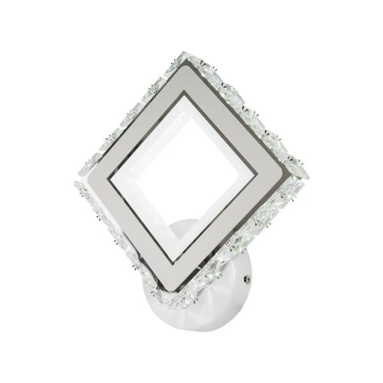 Applique murale LED TERRANO avec cristaux, carrée, 24 W, lumière froide/chaude/neutre, appliques murales d'intérieur blanches et inox Titre par défaut Alessandro Design