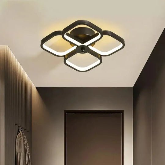 Lustre LED VERTEX Tesser 34W, 4 carrés, lumière froide/chaude/neutre, lustres LED noirs Titre par défaut Alessandro Design