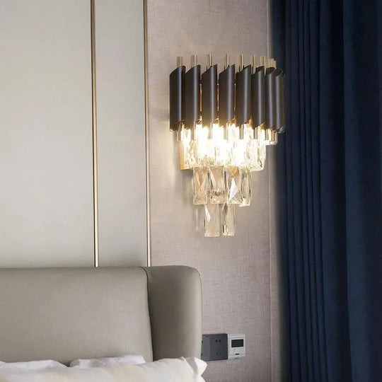 Lustre en cristal VERSAILLES Piccolo, 2xE14, appliques d'intérieur noires Default Title Alessandro Design