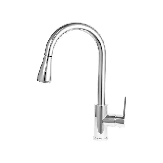 Robinet de cuisine avec douche extractible, sanitaire en laiton, chromé, CF022S Robinets de cuisine Titre par défaut Alessandro Design