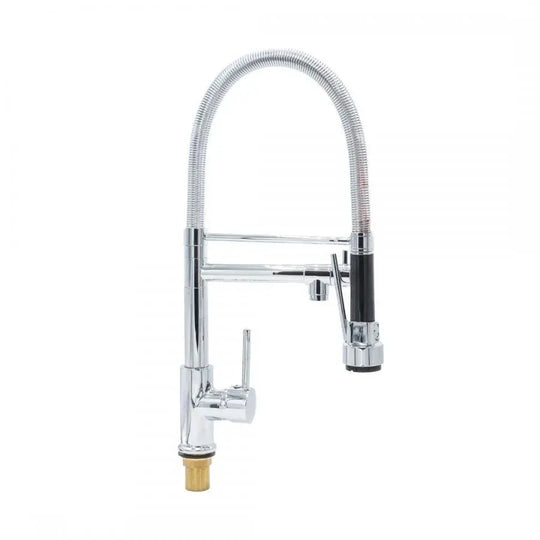 Robinet de cuisine avec douche extractible, acier inoxydable et laiton chromé, robinets de cuisine YD/301 titre par défaut Alessandro Design