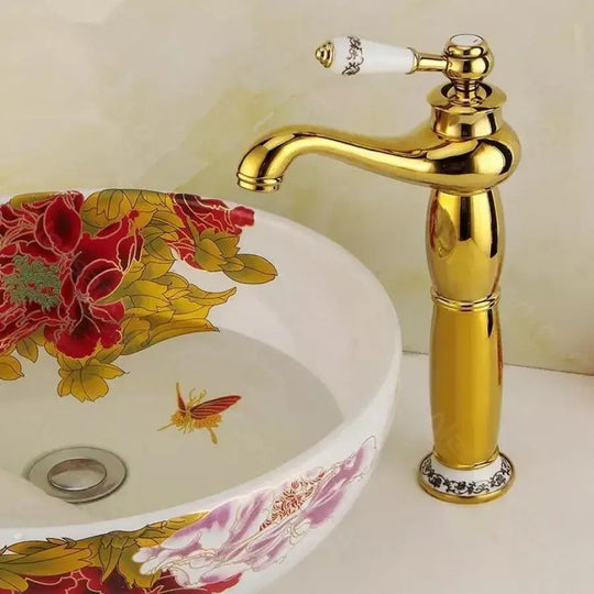 Robinet de lavabo, sanitaire en laiton, doré, robinets de salle de bains CF/1008, titre par défaut Alessandro Design