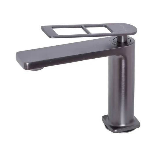 Robinet de Lavabo Monocommande Cartouche Céramique Sanitaire Laiton Gris Satiné Raccords et Kit de Fixation Inclus 9707N Robinetterie de Salle de Bain Titre par Défaut Alessandro Design