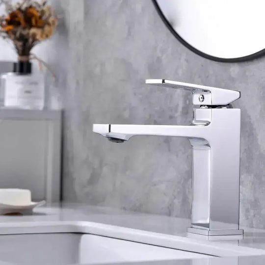 Robinet de lavabo, sanitaire en laiton, satiné, 9807 robinets de salle de bain titre par défaut Alessandro Design