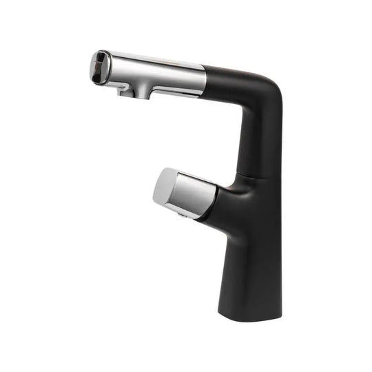 Robinet de lavabo avec douche extractible, sanitaire en laiton, chrome et noir, MP016H/C Robinetterie de salle de bain Default Title Alessandro Design
