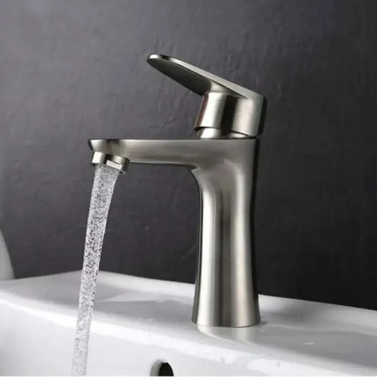 Robinet de lavabo, acier inoxydable brossé, raccords, kit de fixation, robinets de salle de bain MP005 Titre par défaut Alessandro Design