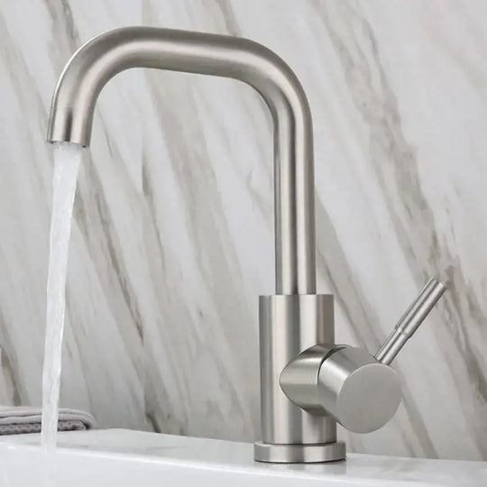 Robinet d'évier, acier inoxydable SUS304, satiné, robinets de salle de bain MP007 Titre par défaut Alessandro Design