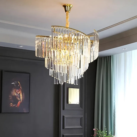 Lustre en cristal TRIANON Eleganza 6x E27, diamètre 47 cm, or brillant, lustres en cristal à hauteur réglable Titre par défaut Alessandro Design