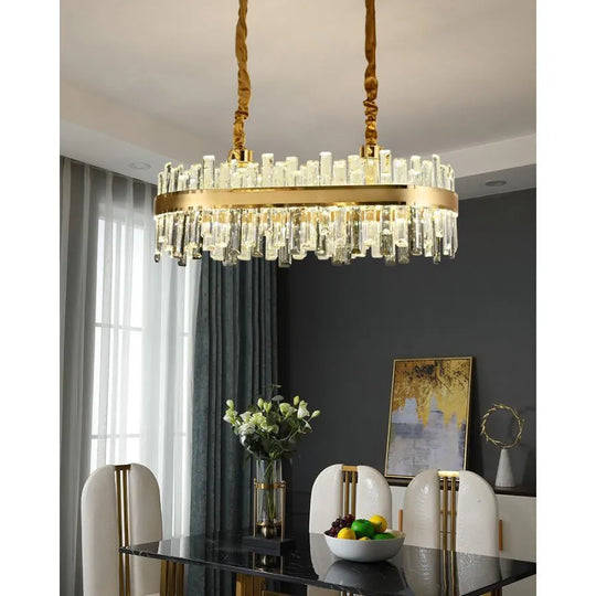 Lustre LED Achim avec télécommande, 200 W, diamètre 80 cm, doré, candélabre en Cristal à intensité variable Default Title Alessandro Design