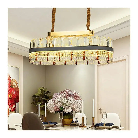 Lustre LED Pollux avec télécommande, 156 W, diamètre 80 cm, doré, cristal, candélabre en Cristal à intensité variable Default Title Alessandro Design