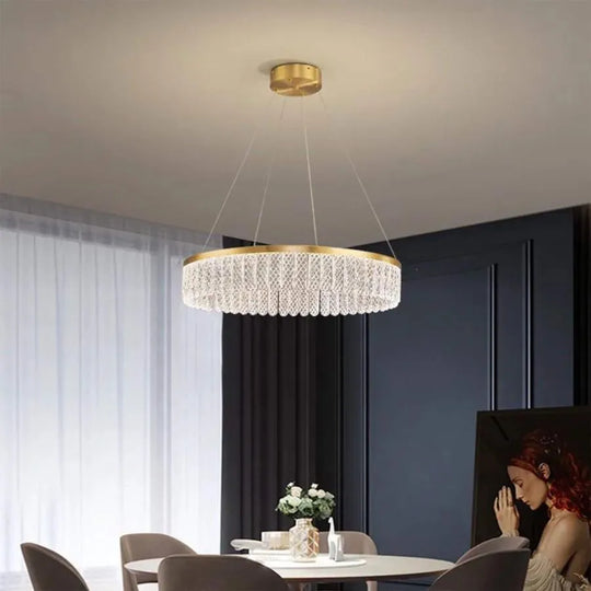 Lustre LED avec télécommande Zareef 80W, lustre en cristal doré titre par défaut Alessandro Design